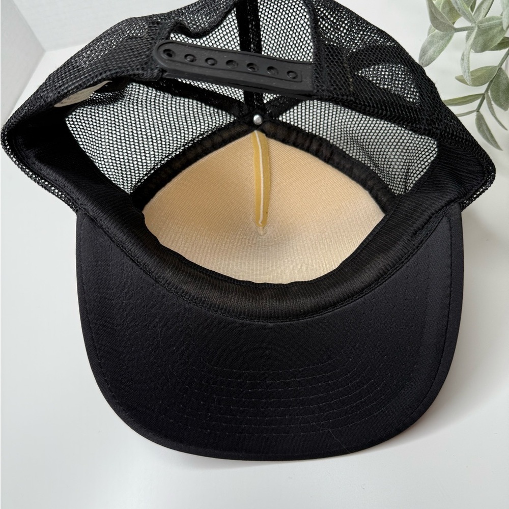 Vintage Wisconsin Badger State Foam Black & White Trucker Hat Snapback Retro WI - Picture 15 of 16
